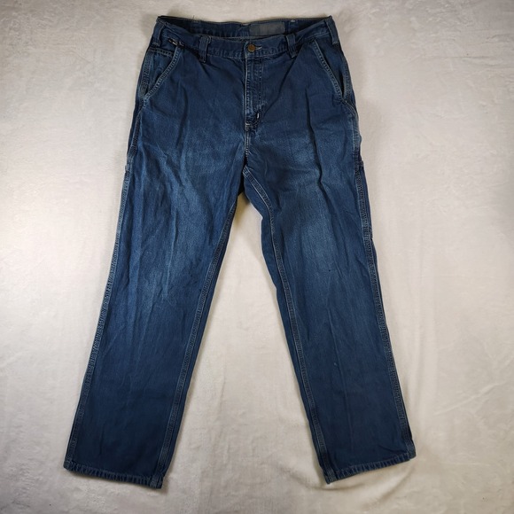 Carhartt FR Flame Resistant Jeans 32x30 Blue Denim Workwear Carpenter Pants - Picture 1 of 7